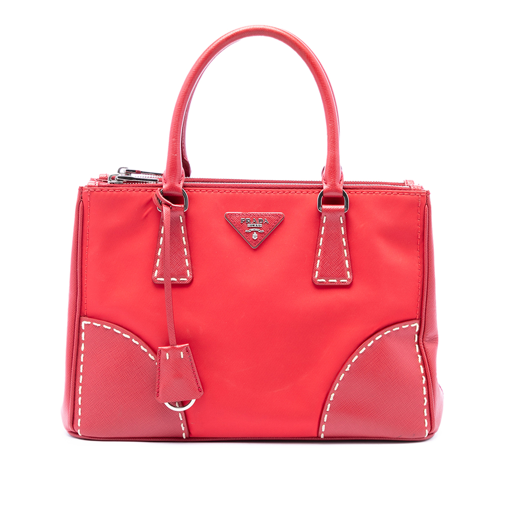Pre-Loved Prada Medium Tessuto and Saffiano Stitch Galleria Double Zip Satchel